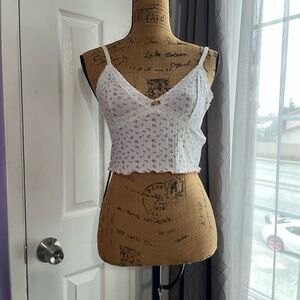 White Floral Women's Top